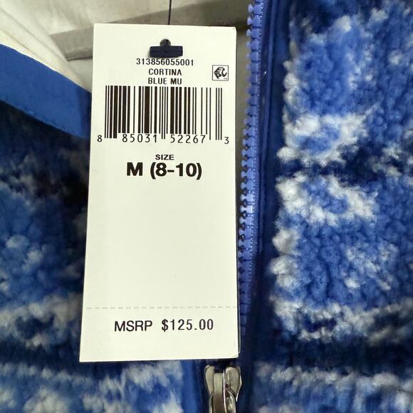 Polo Ralph Lauren Girls Fair Isle Blue White Fleece Jacket- Size 8-10 - Picture 5 of 11